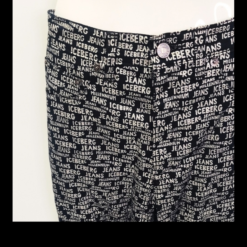 Iceberg‎ Black and silver Straight Leg Pants size 27
